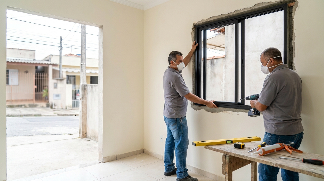 Instalação de esquadrias em Uberaba‑MG