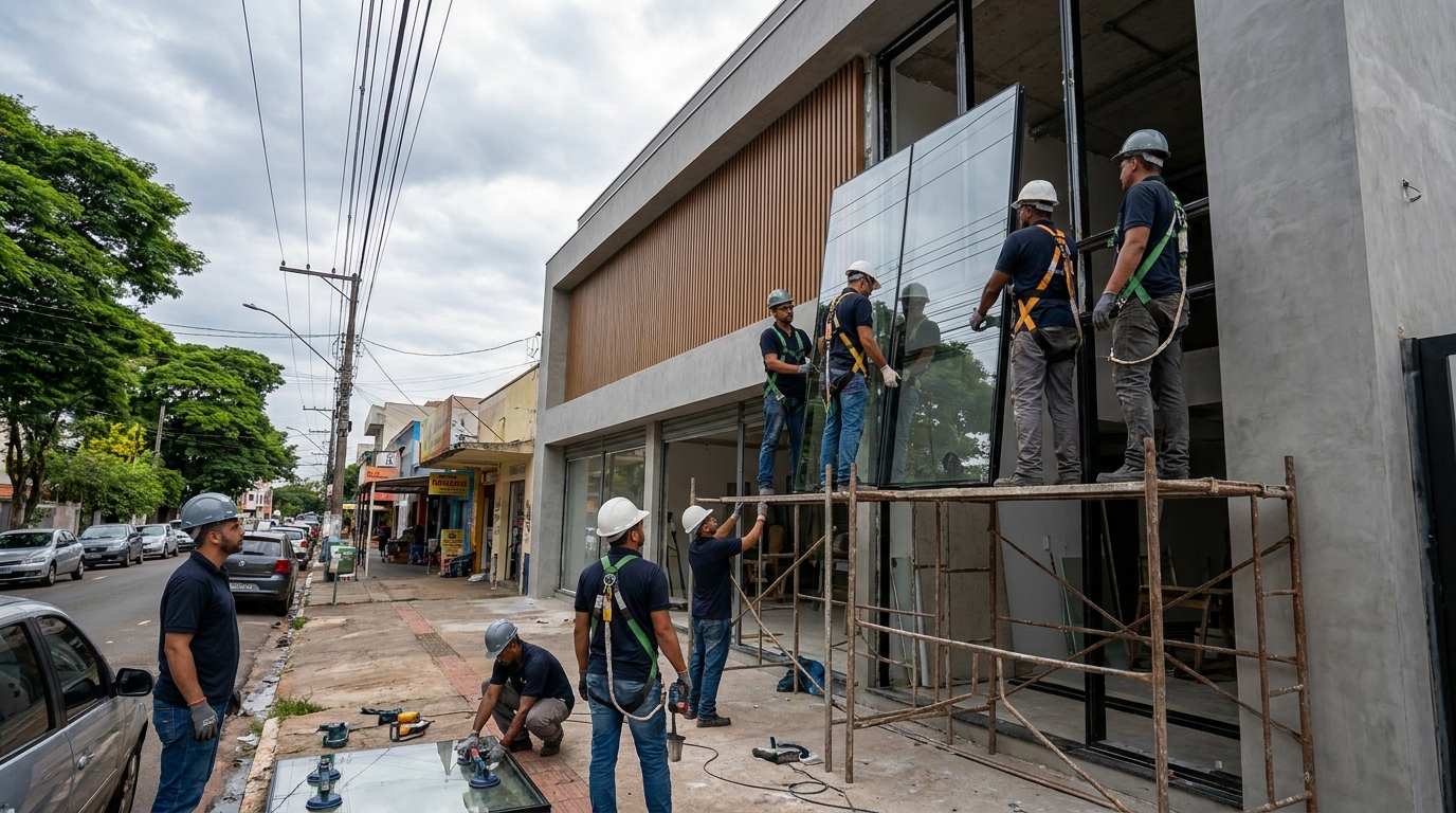 Instalação de fachadas de vidro em Ipatinga‑MG